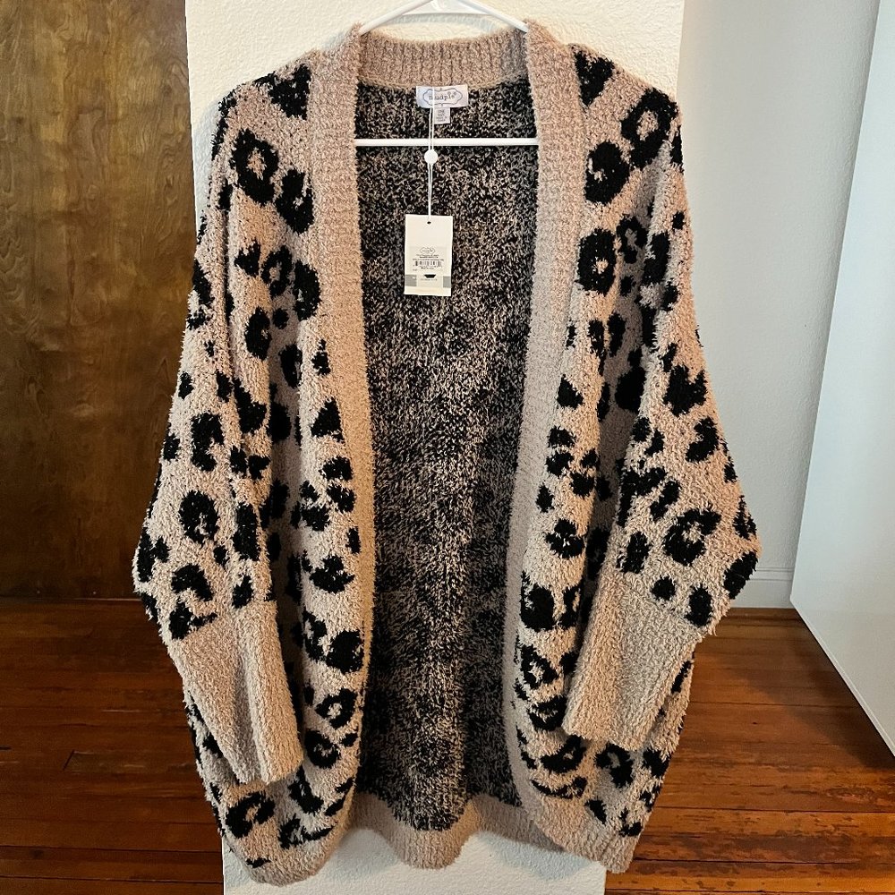 NWT Mudpie Tan Leopard Cardigan